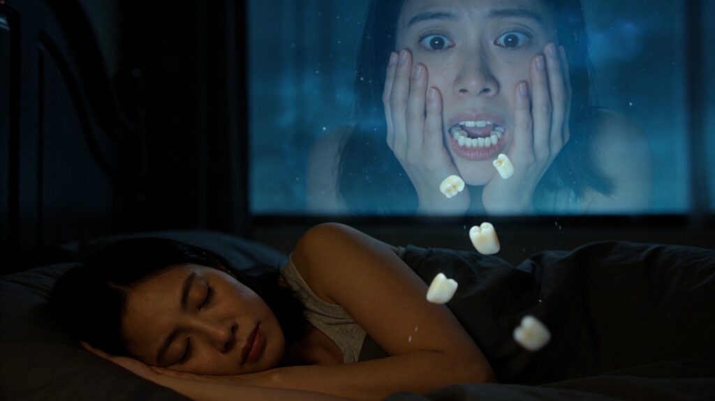 이빨 빠지는 꿈을 꾸는 여성